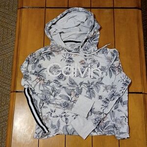 Calvin Klein "Performance Stretch" Floral Hooded Sweatshirt, Woman's size XL